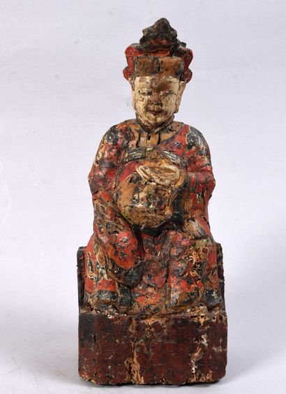 CHINA - 19th century
Polychrome lacquered...