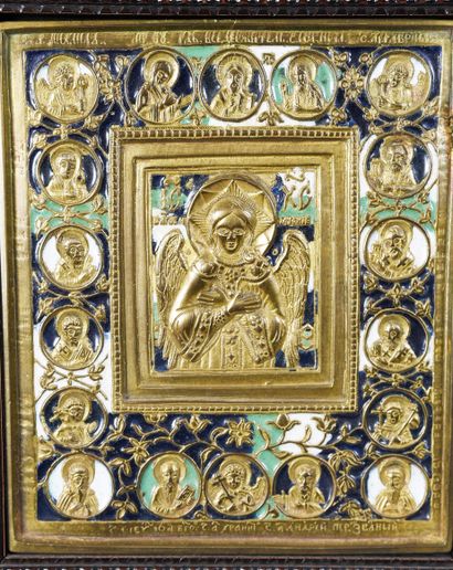 RUSSIA - 20th century 
Brass and polychrome...