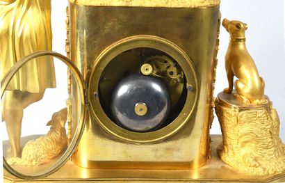 Chased ormolu clock featuring Orpheus playing...
