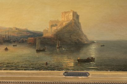 GUDIN Théodore Port au clair de lune 39 x...