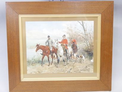 Georges BUSSON
Hunting scene,
Watercolor...