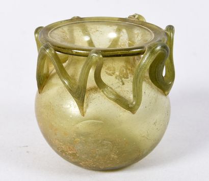 Pot with globular body topped by a wide flared...