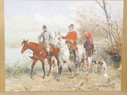 Georges BUSSON
Hunting scene,
Watercolor...