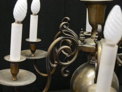 Dutch brass chandelier 
19th century 
Height...