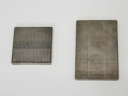 Silver cigarette box, vermeil interior, Minerve...
