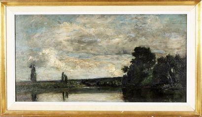 Emile Louis MATHON (1842-1899)
Bord de rivière
Huile...