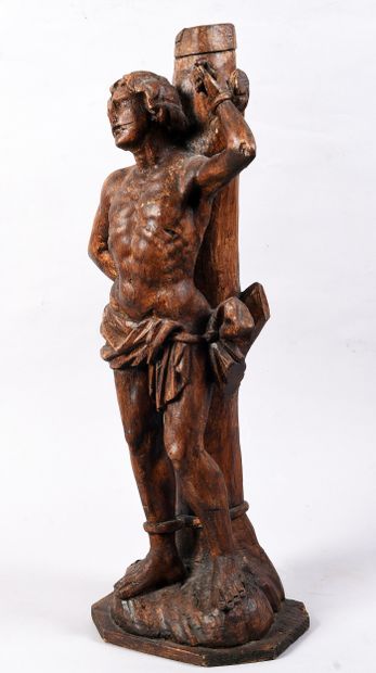 French school of the 19th century,
Saint-Sébastien,
Carved...