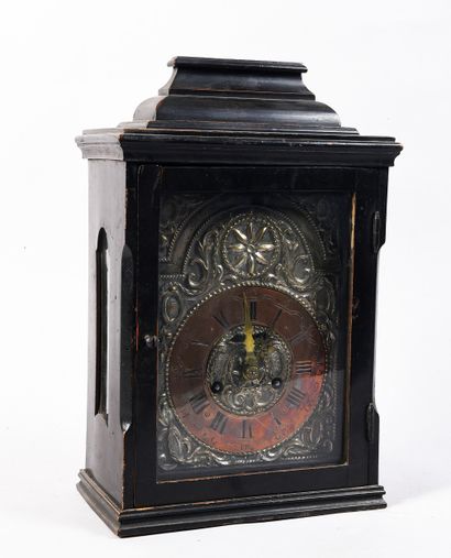 Louis XIV-style religious clock in blackened...