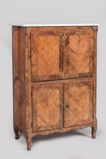Secretary desk in rosewood veneer inlaid...