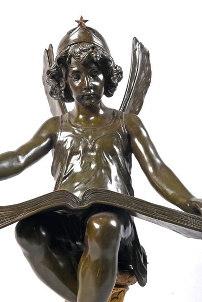 CHARRON A. 
Genius of science. 
Black patina...