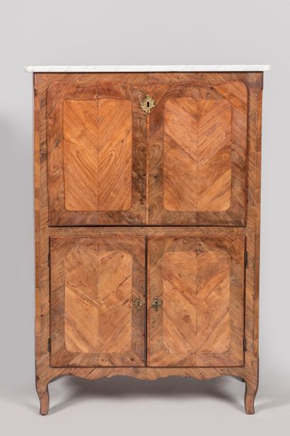 Secretary desk in rosewood veneer inlaid...