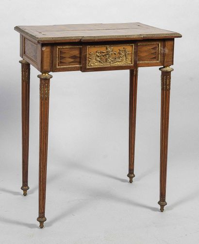 Quintrangular mahogany and mahogany veneer...