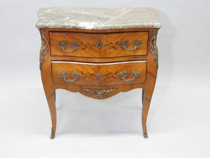 Louis XV style wood and marble chest of drawers
height:...