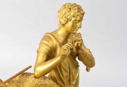 Chased ormolu clock featuring Orpheus playing...