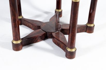 Middle table in wood and mahogany veneer,...
