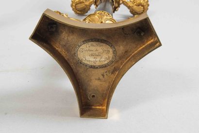 Paire de candélabres en bronze doré et métal...