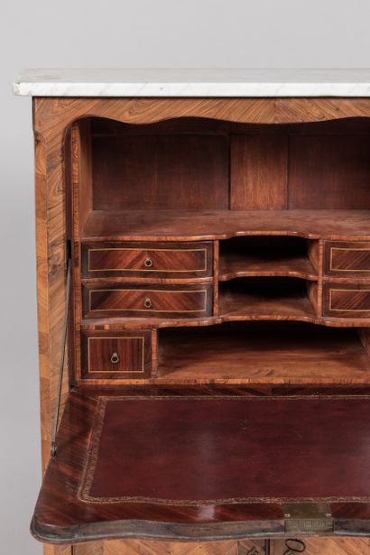 Secretary desk in rosewood veneer inlaid...