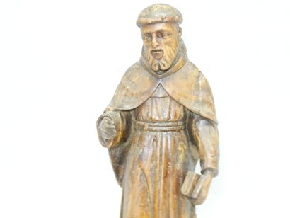 Saint préchant 
En bois sculpté et verni...