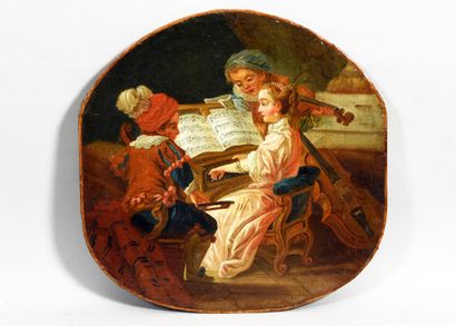 D'après Carle Van Loo (1705-1765)
Trio musical
Peinture...