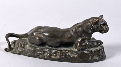 BARYE (after)
Reclining panther, 
height...