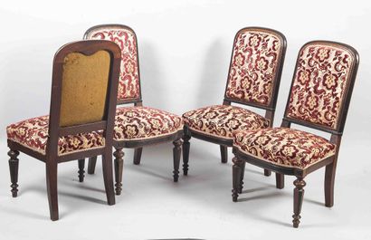 Suite of four solid molded mahogany flat-back...