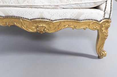 Regency style carved and gilded wood shepherd's...