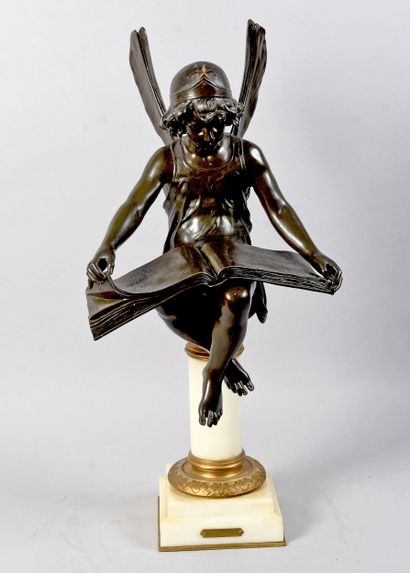 CHARRON A. 
Genius of science. 
Black patina...
