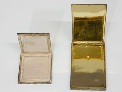 Silver cigarette box, vermeil interior, Minerve...