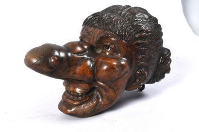 Visage de grotesque femme au nez protubérant
Vallée...