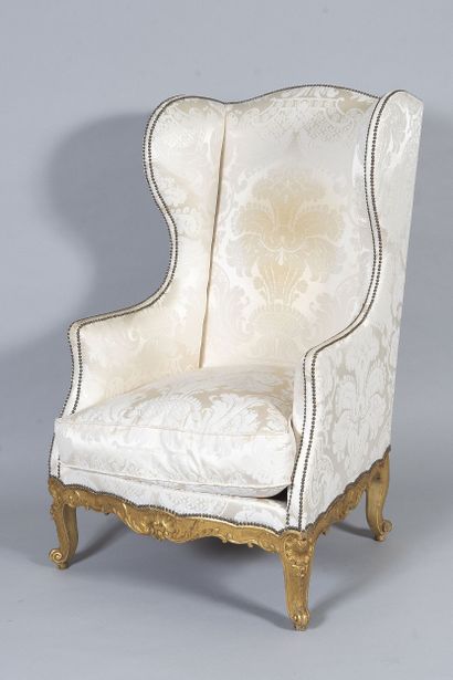 Regency style carved and gilded wood shepherd's...