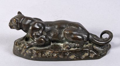 BARYE (after)
Reclining panther, 
height...