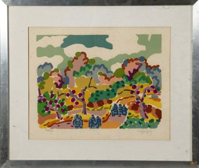Charles LAPICQUE
Paysage coloré,
Lithograph...