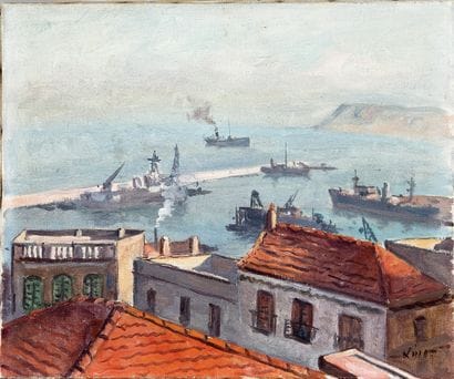 Gustave LINO (1873 - 1961)
The port of Oran,
Hst...