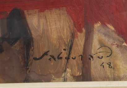 Emile SABOURAUD (1900 - 1996)
Interior,
Gouache...