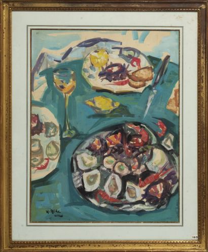 Yvette ALDE (1911 - 1967)
Still life,
Gouache...