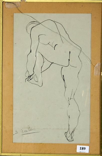 Arno BRECKER (1900 - 1991)
 Nu d’homme rattachant...