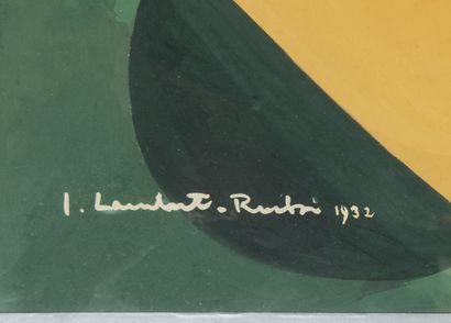 Ecole du XXe siècle,
Parc et chaise de jardin,
Gouache...