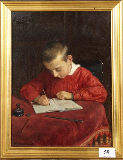 Guillaume LARRUE (1851-1935)
Boy studying...