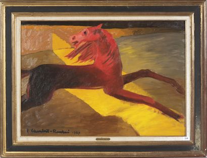 Ecole du XXe siècle,
Le cheval,
Hst et datée...