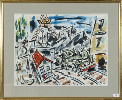 GEN PAUL (1895 - 1975)
La locomotive,
Aquarelle...