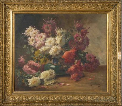 GODCHAUX
Bouquet of dahlias,
Hst sbd, 54...