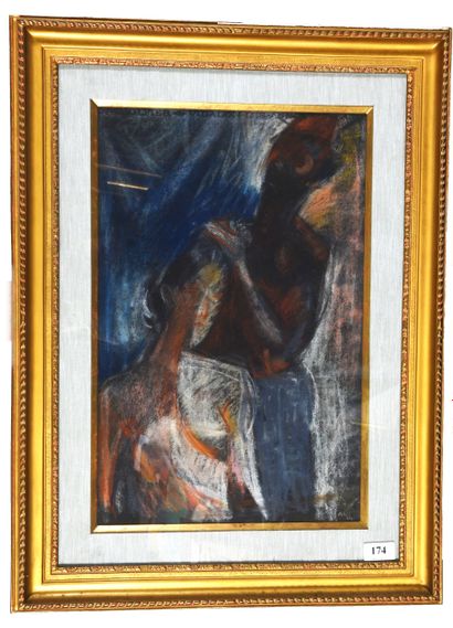 ECOLE DU XXe siècle,
La coiffure,
Pastel,...
