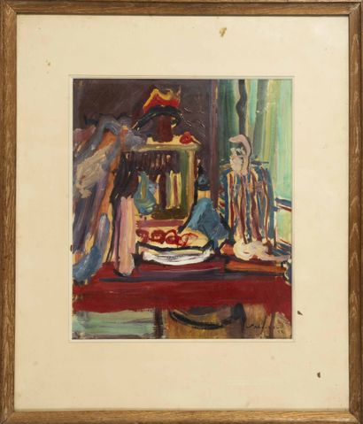 Emile SABOURAUD (1900 - 1996)
Interior,
Gouache...