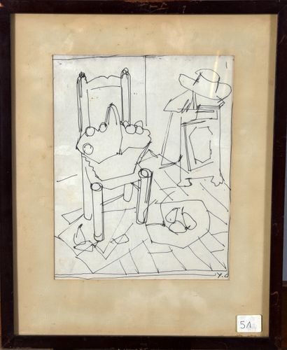 Jean COMMERE (1930 - 1986)
Scènes d’intérieur,
Trois...