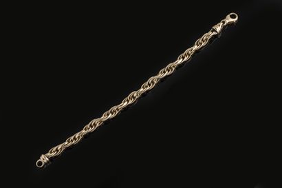 Bracelet maille torsade en or jaune (750...