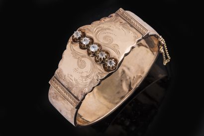 Yellow gold (750 thousandths) opening bangle...