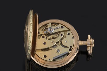 Small gousset watch and counter case in yellow...