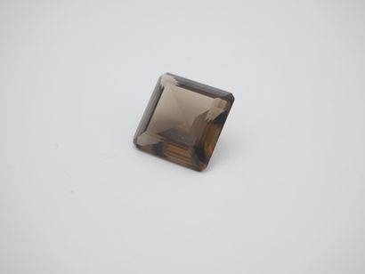 Large square faceted smoky quartz weighing...