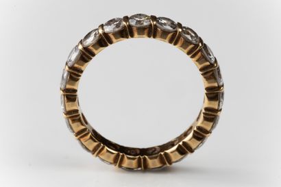 Wedding band in yellow gold (750 thousandths)...