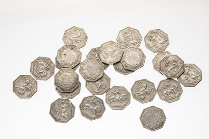 24 gallantry tokens in silver. The obverse...